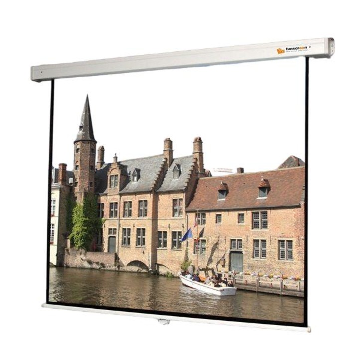 Ecran de proiectie motorizat, Funscreen, Format 1:1, 153 x 153 cm, Alb