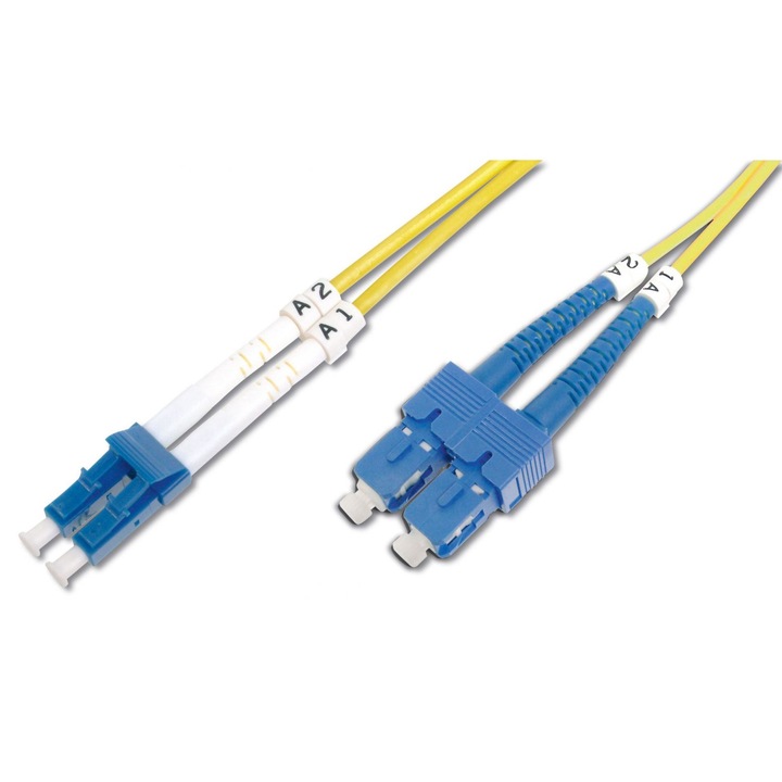 Digitus DK-2932-10 száloptikás kábel 10 M LC SC I-VH OS2 Yellow, 150954, Hálózati kábelek