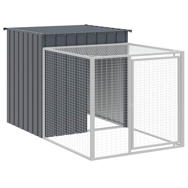 Cotet de pui vidaXL, cu incinta antracit 110x201x110 cm otel galvanizat, 25.15 kg