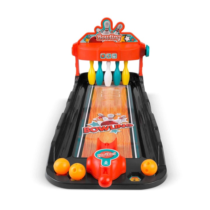DacEnergy gyerek bowlingpálya, 5 csap, 3 labda, labdavető, 58 x 21 x 24 cm