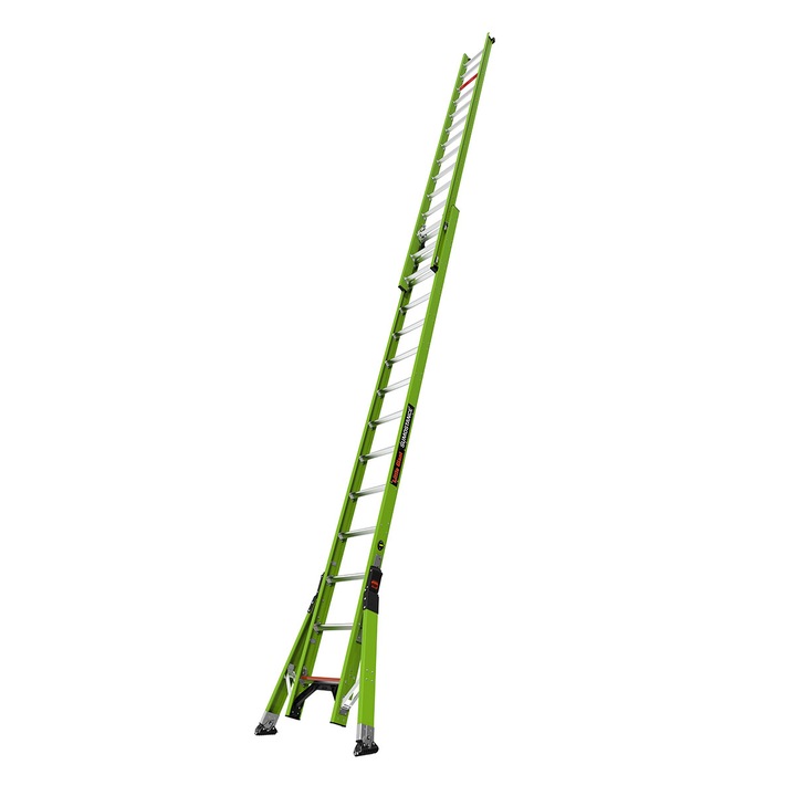 Scara profesionala Little Giant®, SUMOSTANCE, 2x14 trepte, Stabilizatoare laterale, Fibra de sticla, Verde