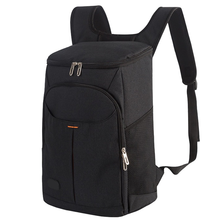 Rucsac termoizolant QttvbTna, capacitate mare, etans, multifunctional, negru, 26x41x19 cm