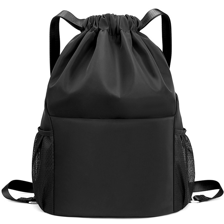 Rucsac sport impermeabil, Nylon, capacitate mare, bretele ajustabile, negru, 45x33x16cm