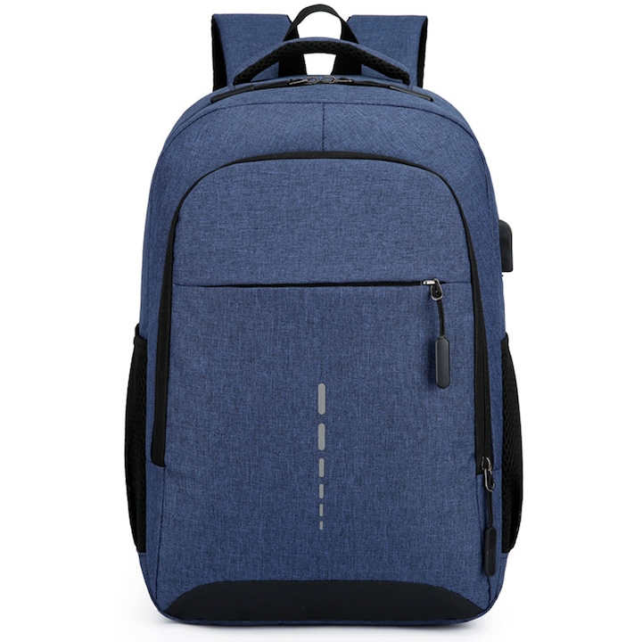 Rucsac laptop QttvbTna, impermeabil, 14 inch, albastru, 44x30x13cm