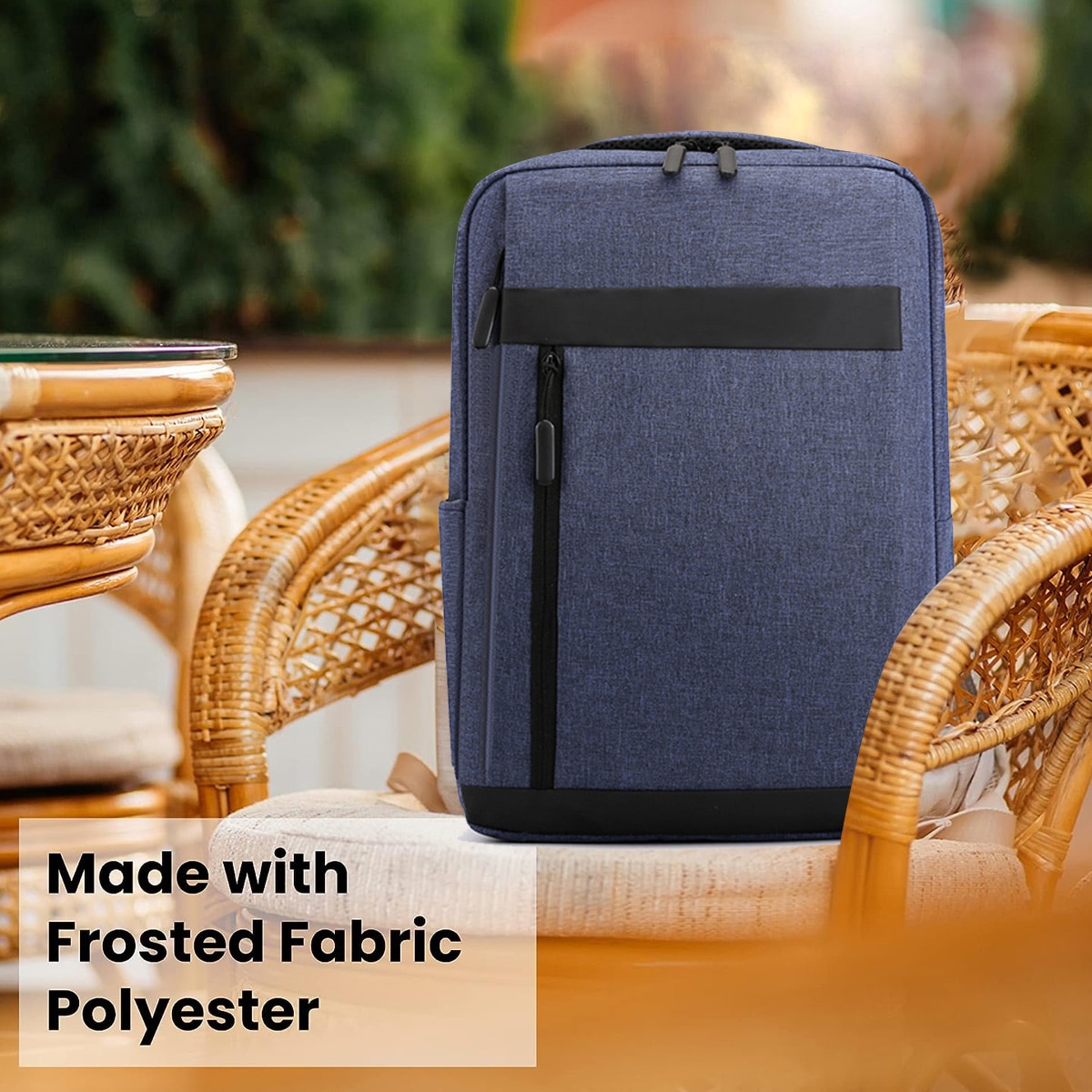 Ghiozdan pentru laptop AMRINUGL, 15.6 inch, 40x30x11cm, cu port USB, albastru inchis, capacitate mare