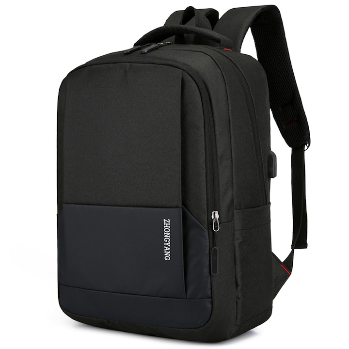 Rucsac laptop QttvbTna, impermeabil, poliester, 30x42x14cm, negru