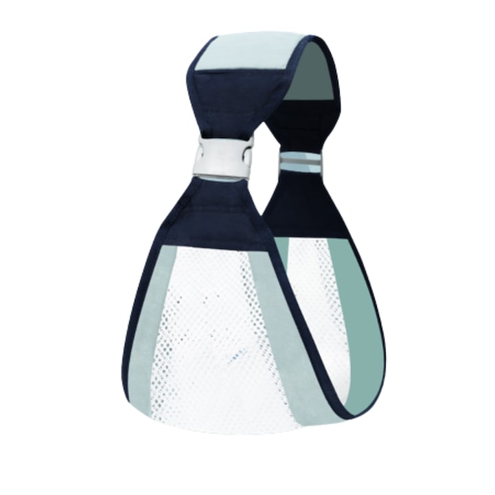 Ергономична кошница за новородено - Еластична обвивка, Jurebecia®, Преносима презрамка, Дишаща и регулируема, Дизайн за кърмене, Подходяща за новородени 0-36 месеца, Един размер за всички, Зелена