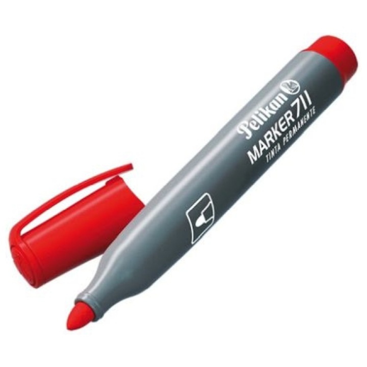 Перманентен маркер Pelikan 711, кръгъл връх, червен