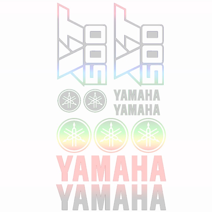 Set 11 stickere yamaha vmax v2,27cm x 3cm, holografic