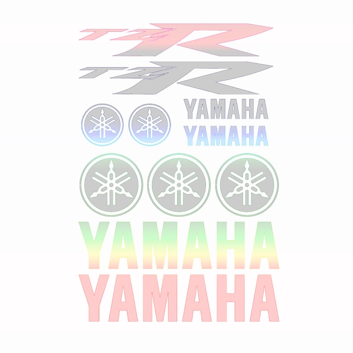 Set 11 stickere yamaha tzr, 27cm x 6cm, holografic