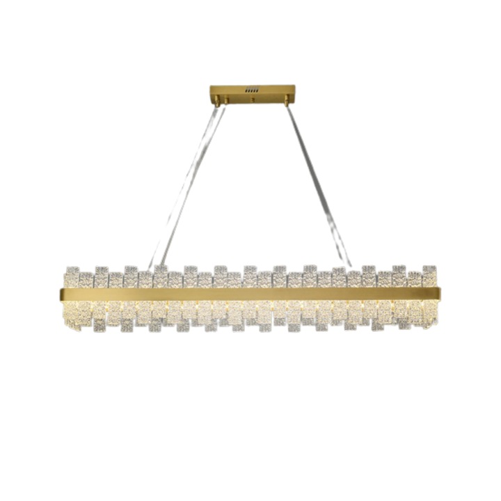 Candelabru echipat cu LED, 53W, tricolor, corp aluminiu, decoruri sticla decorata, 100x40x28cm, Bella Long M