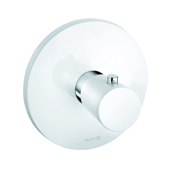 Смесител за душ KLUDI BALANCE, бял/хром, с термостат, стенен монтаж
