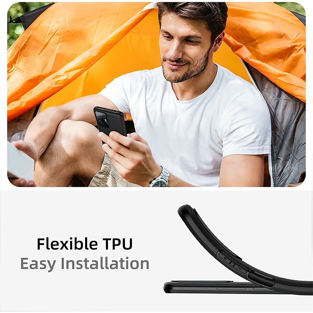 Husa Silicon TPU G-Tech Liquid, Compatibil cu Xiaomi 11T 5G / 11T Pro 5G, din silicon, Negru