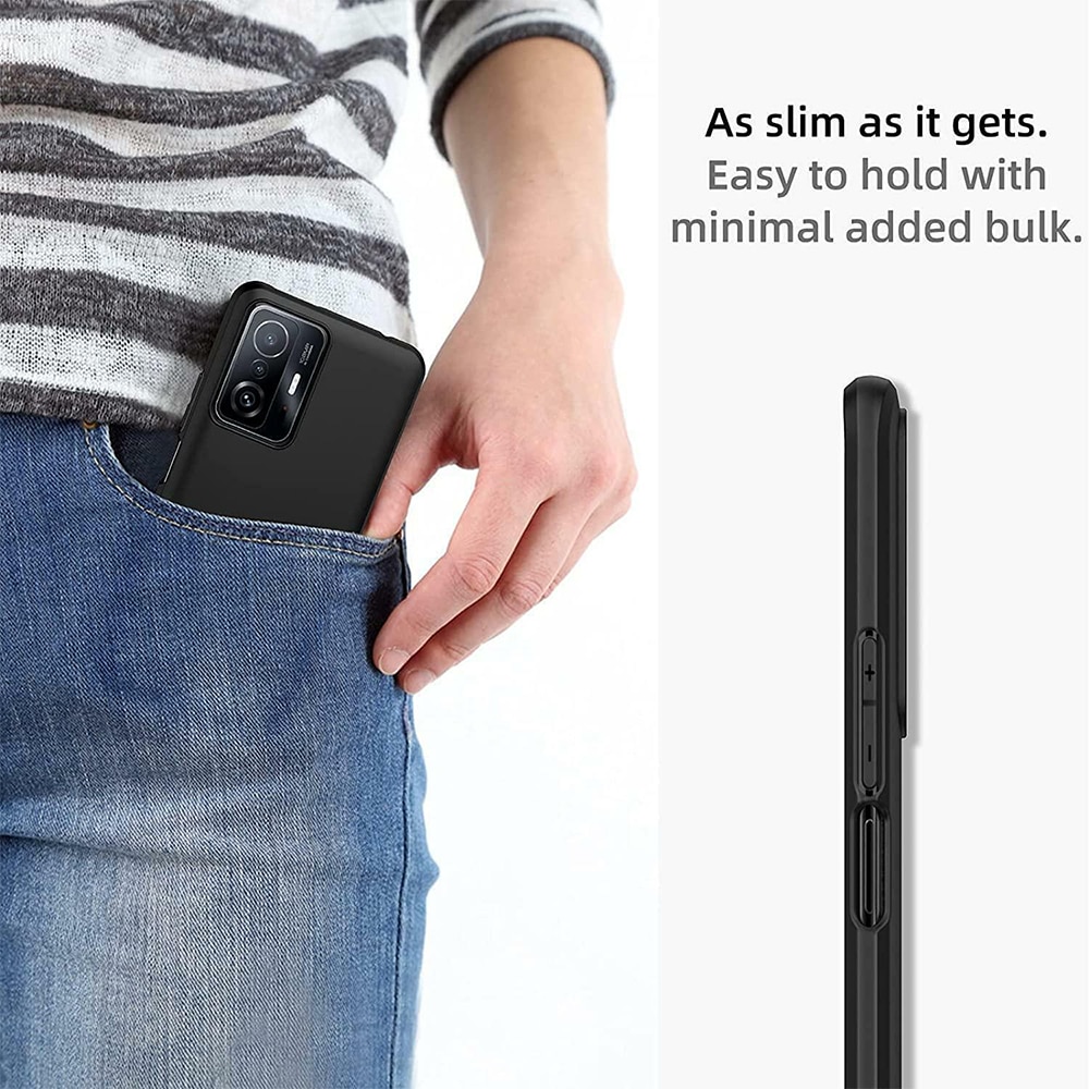 Husa Silicon TPU G-Tech Liquid, Compatibil cu Xiaomi 11T 5G / 11T Pro 5G, din silicon, Negru