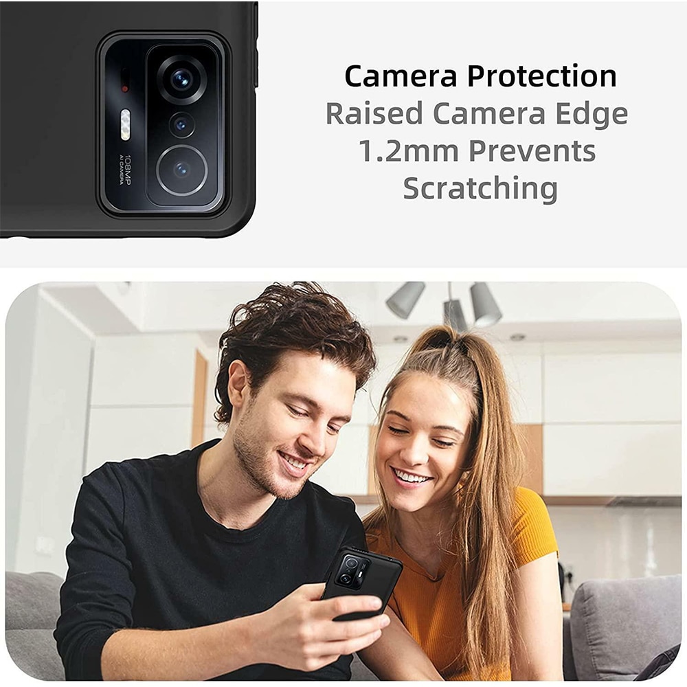 Husa Silicon TPU G-Tech Liquid, Compatibil cu Xiaomi 11T 5G / 11T Pro 5G, din silicon, Negru