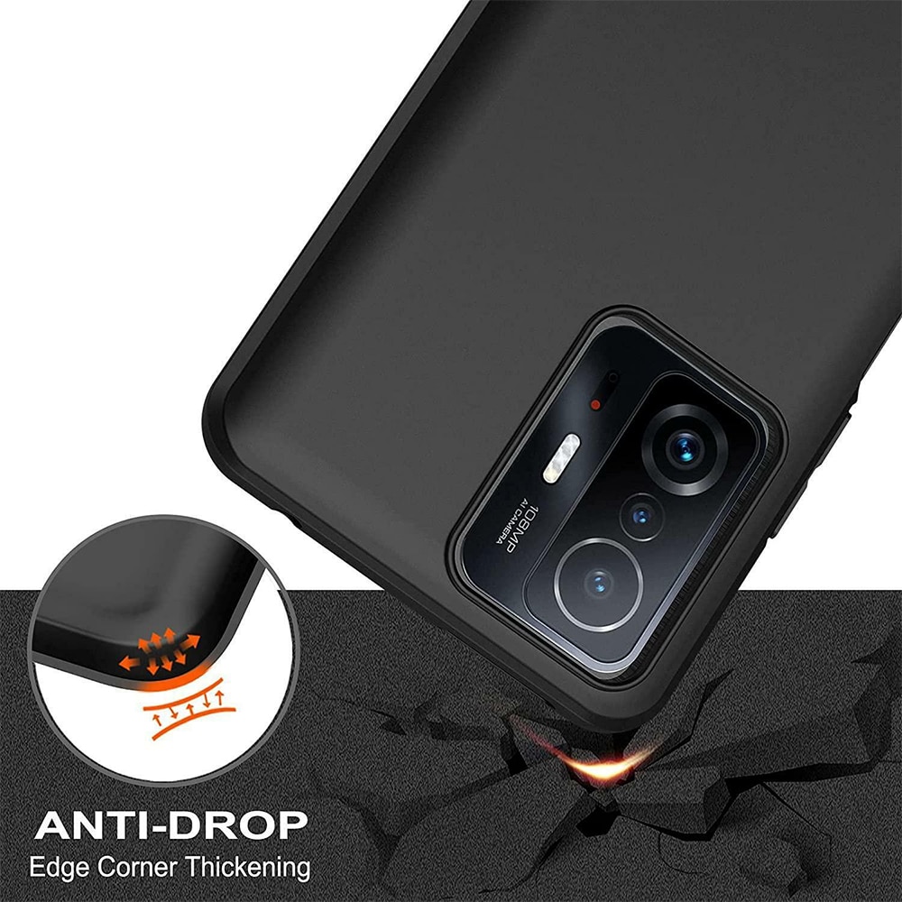 Husa Silicon TPU G-Tech Liquid, Compatibil cu Xiaomi 11T 5G / 11T Pro 5G, din silicon, Negru