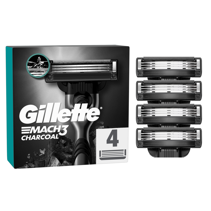 Rezerve aparat de ras Gillette Mach3 Charcoal, 4 buc