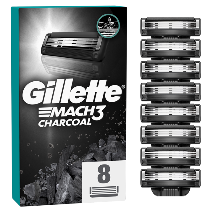 Резерви за самобръсначка Gillette Mach3 Charcoal, 8 броя