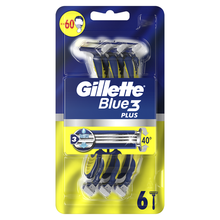 Aparate de ras de unica folosinta Gillette Blue 3 Plus, 6 buc