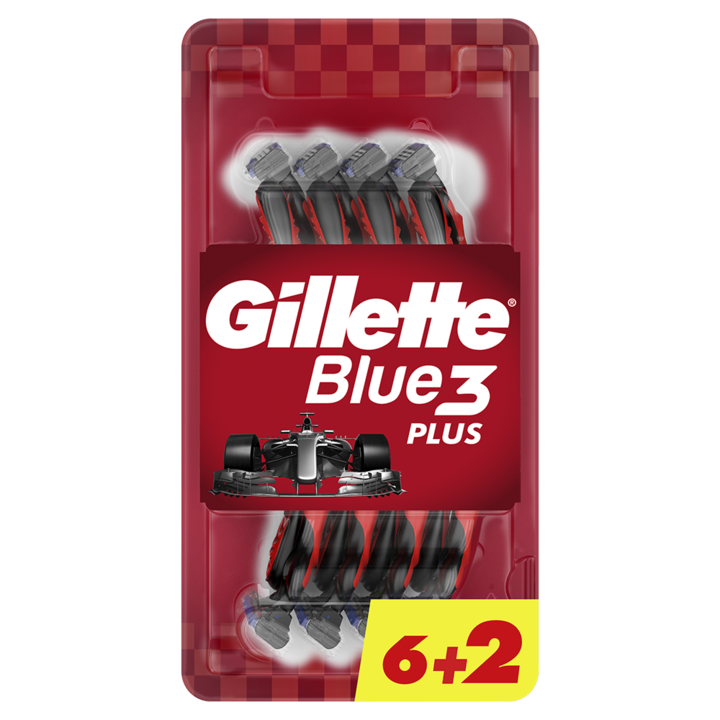 Самобръсначка за еднократна употреба Gillette Blue3 Plus Red, 8 броя