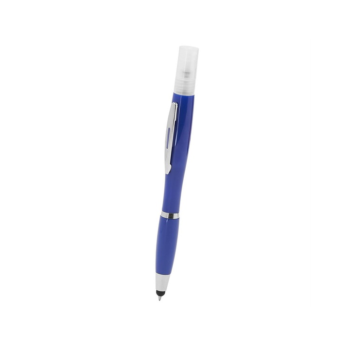 Спрей писалка за дезинфектант и тъчскрийн стилус, Createur, 16 см - Royal Blue