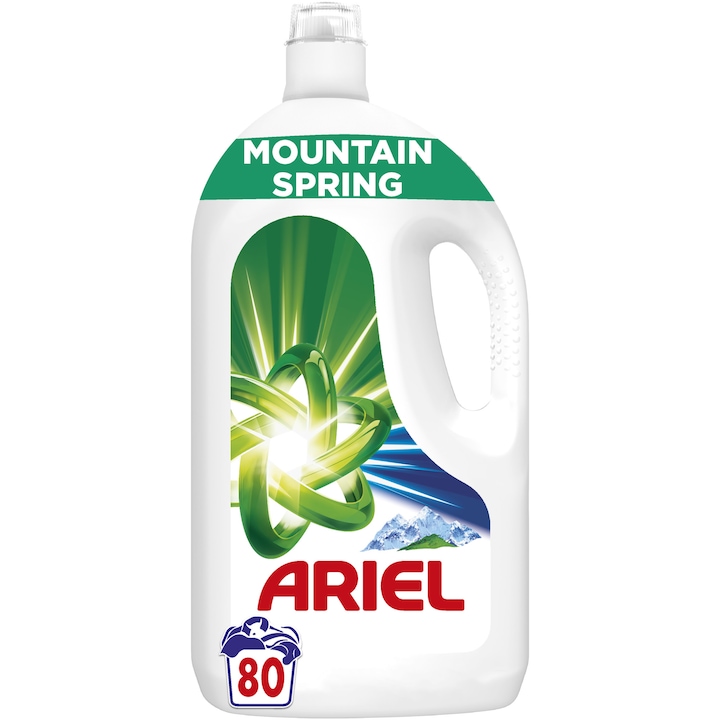 Detergent de rufe lichid Ariel Mountain Spring, 80 spalari, 4L