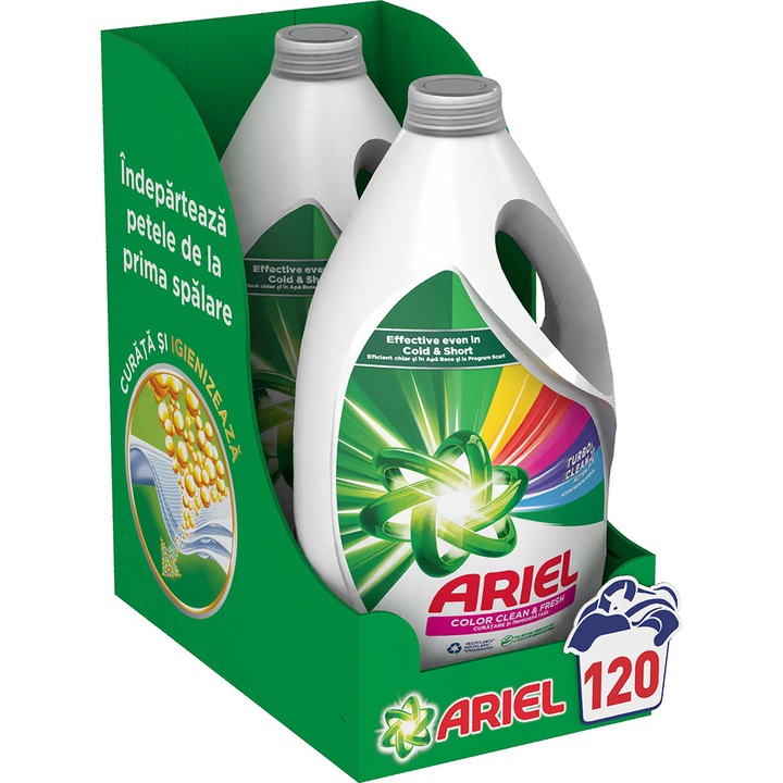 Detergent de rufe lichid Ariel Color Clean & Fresh, 120 spalari, 6L