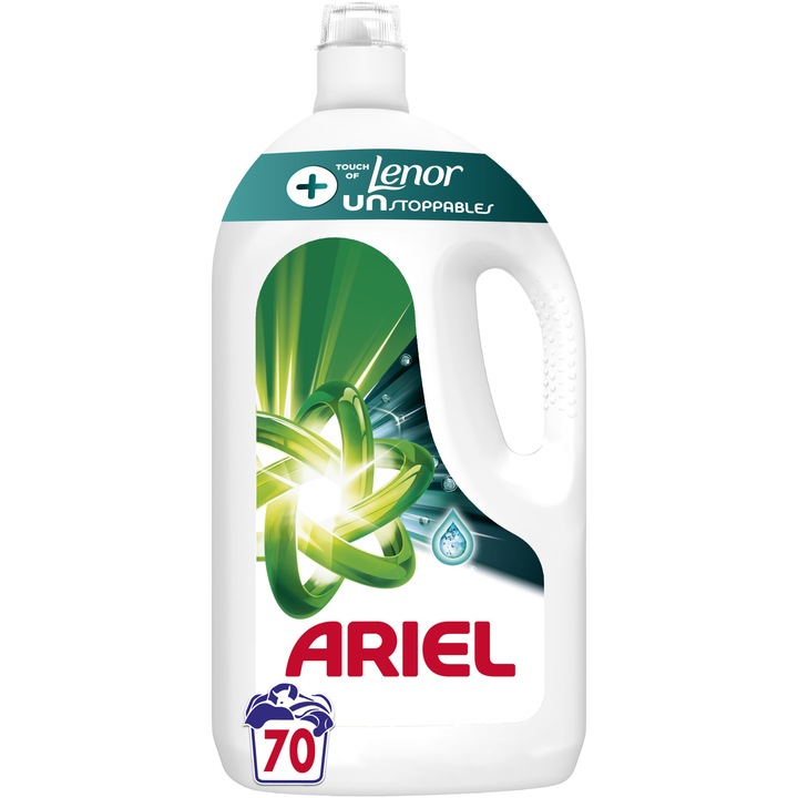 Detergent de rufe lichid Ariel +Touch of Lenor Unstoppable, 70 spalari, 3.5L