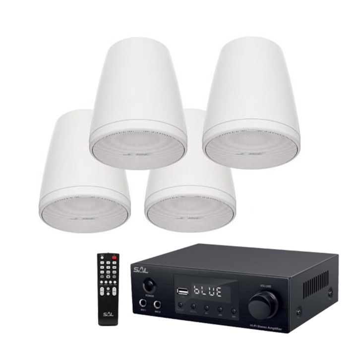 Sistem boxe suspendate tavan Bose FreeSpace FS2P, 4x16W, Bluetooth, Alb, amplif SAL