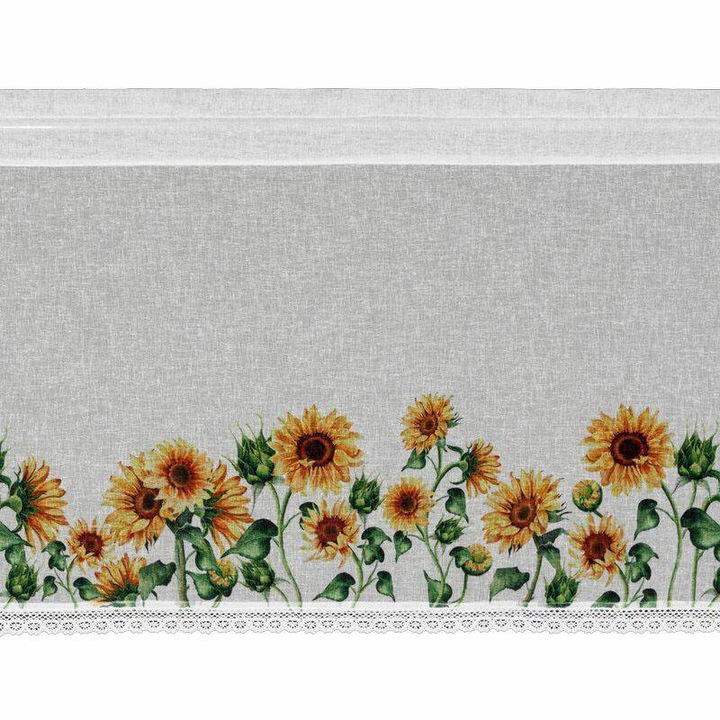 Perdea de bucatarie 60 x 150 Decorativ gata Helia alb+galben