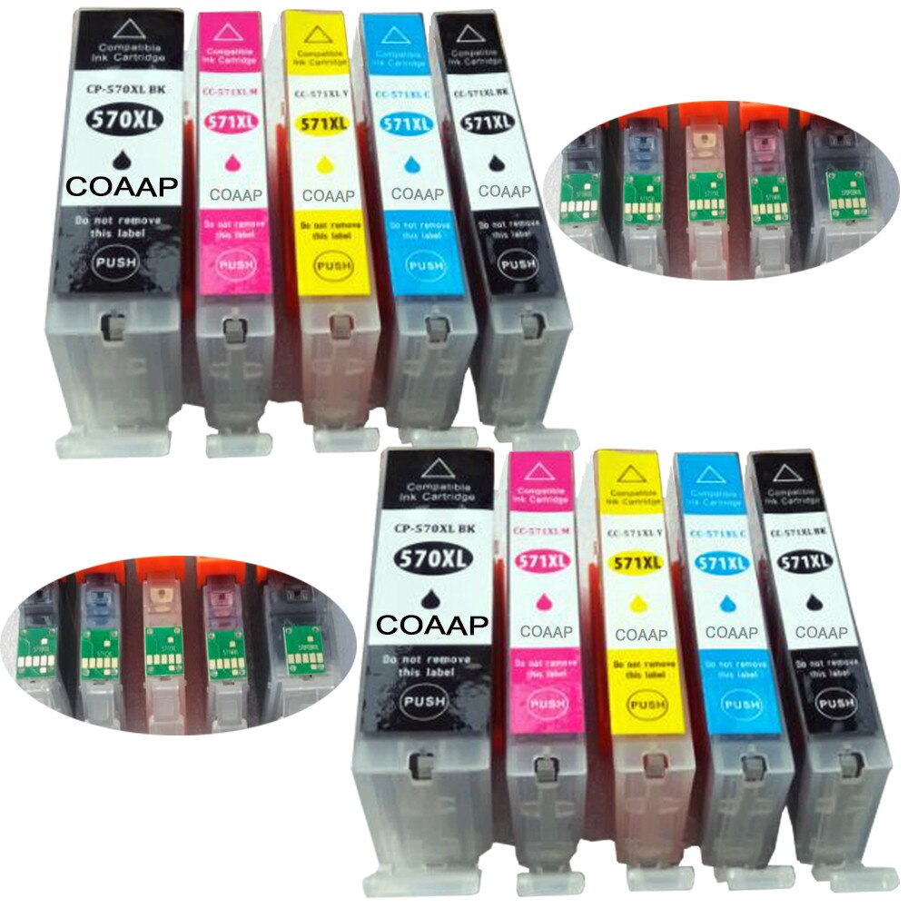 Set 10 Cartus Compatibil cu PGI-570XL 2/CLI-571XLBK 2/C 2/M 2/Y 2,Canon MG7751 MG7752 MG7753,MG5700,MG6800,MG7700 MG5750,MG7750, MG5751, MG5752, MG5753, MG6850, MG6851, MG6852, MG6853, TS5050, TS6050