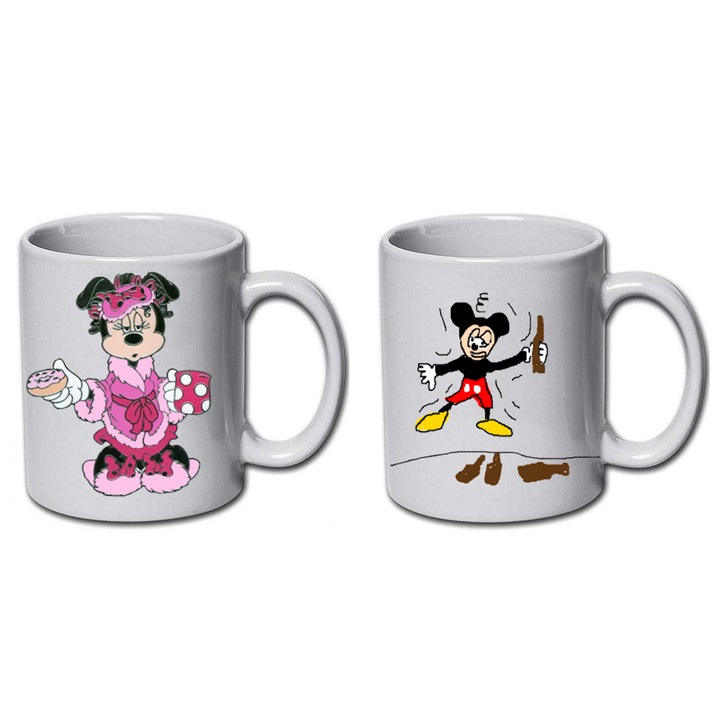 Персонализиран комплект чаши Minnie & Mickey drunk " 2x300 мл