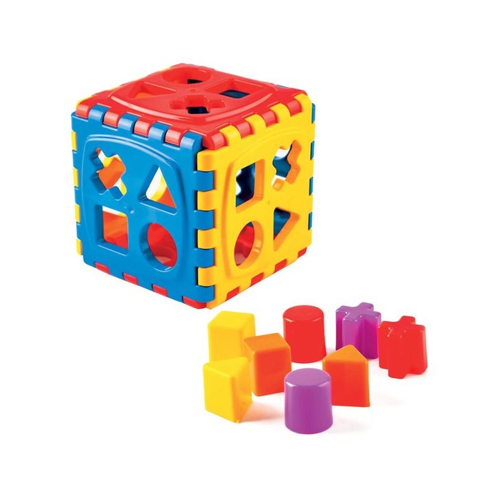 Играчка Сортер с 4 геометрични фигури, 8 части, многоцветни, ATU-086133