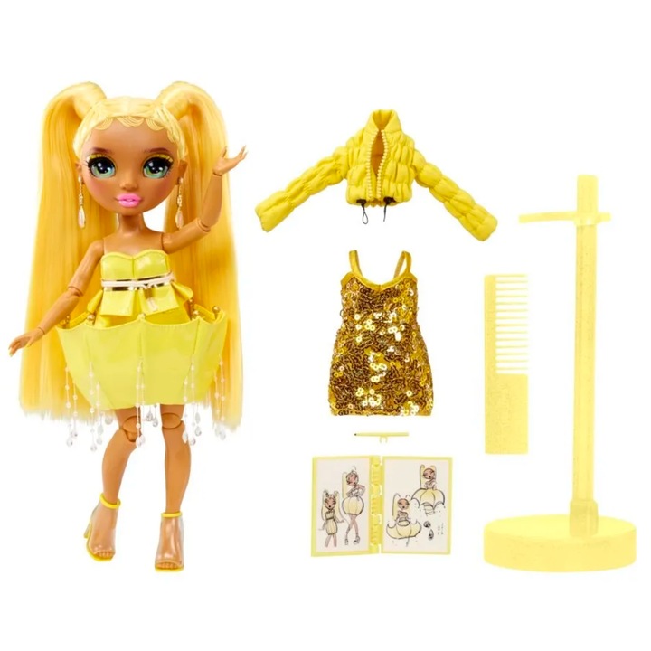 Rainbow High Doll, Sunny Madison, Fantastic Fashion Series, sárga, 28 cm