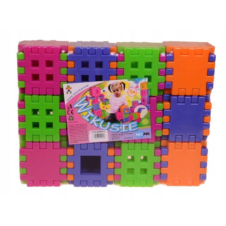 MEJ-POL Gofri Építőkészlet, 72 db, 1+ év, többszínű