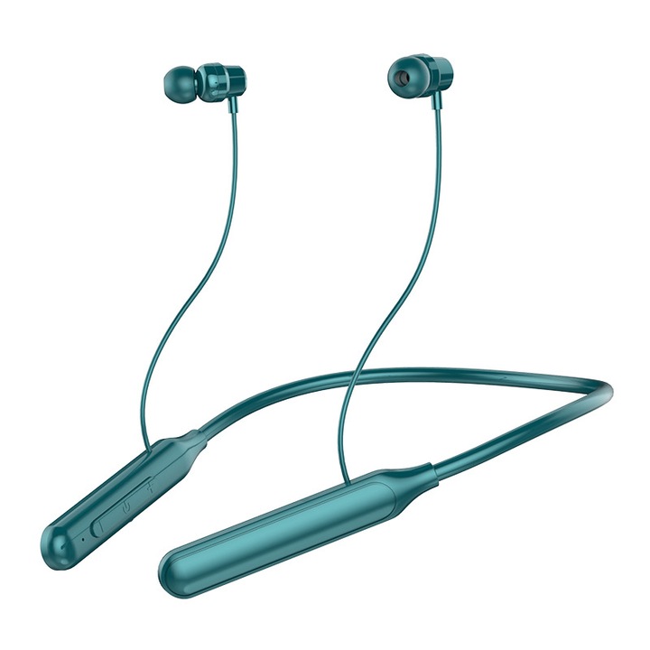 Безжични слушалки, Bluetooth 5.0, Вграден микрофон, Зелени