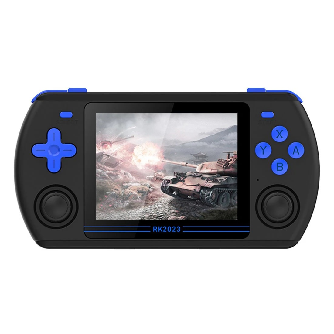 Consola de jocuri retro Powkiddy RK2023 128GB, culoare neagra, portabila, suport pentru 23+ emulatoare retro