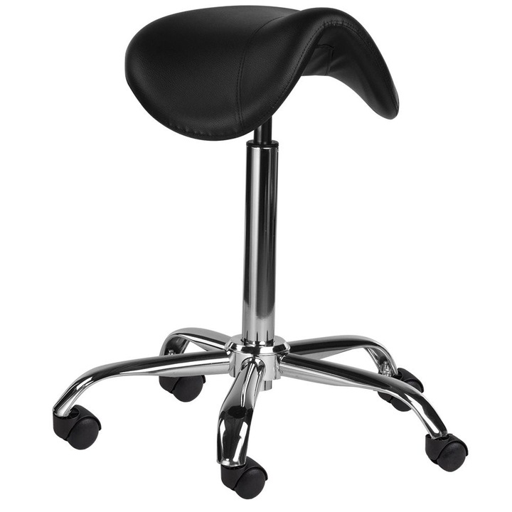 Scaun coafor/cosmetica, Ayala, Otel, Negru