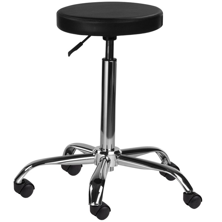 Scaun coafor/cosmetica, Ayala, Otel, Negru