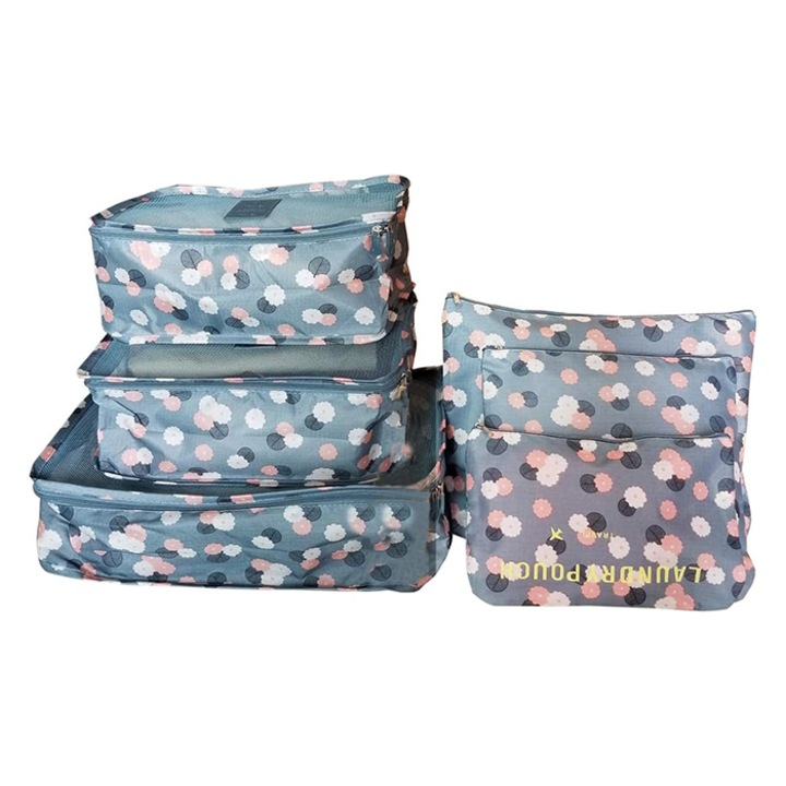 Set 6 saci depozitare, YATOVUR, Nylon, 41 x 30 x 13 cm, Multicolor