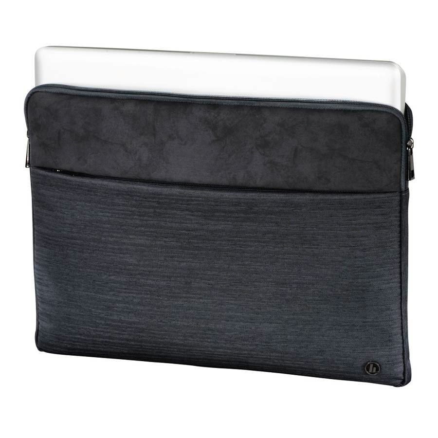 Husa de protectie pentru laptop, diagonala maxima 14.1", buzunar frontal cu fermoar, 39x29x2cm, poliester, Gri inchis
