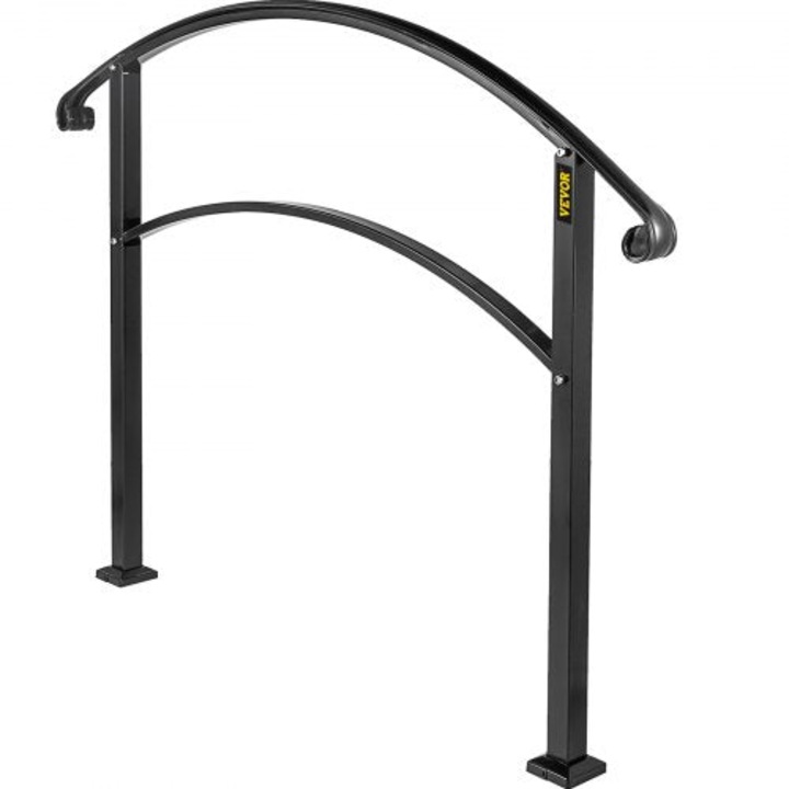 Balustrada din fier forjat, 152.4 cm, reglabila, neagra