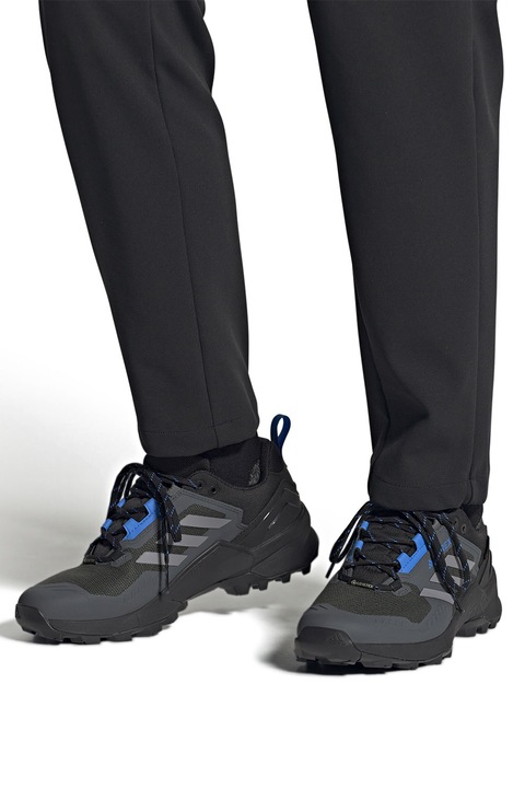 adidas Performance, Swift logós túracipő, Fekete, Sötétszürke, 7.5