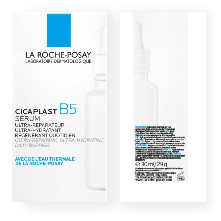 La Roche-Posay Cicaplast B5 ultra-javító és hidratáló szérum 10% pantenollal a napi regenerációért, 30 ml