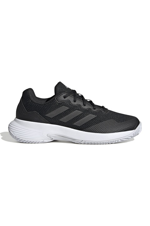 adidas Performance, Pantofi de plasa cu insertii de material sintetic pentru tenis Gamecourt 2, Negru