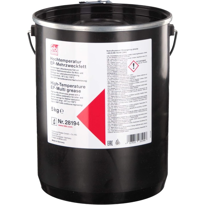 Vaselina rulment FEBI BILSTEIN 28194 FE, verde, 5000 g, ambalaj galeata