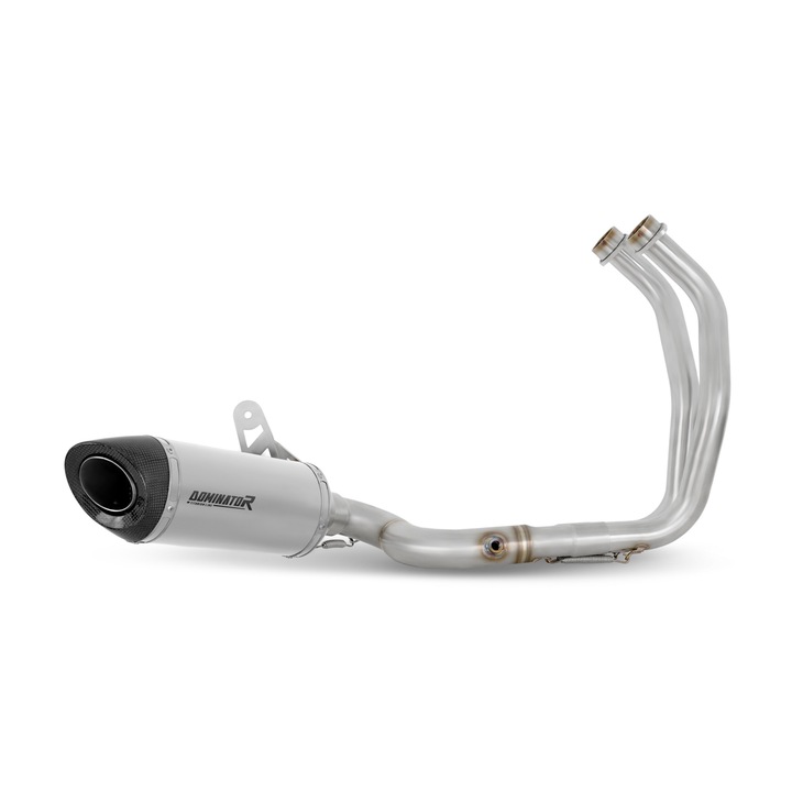 Sistem complet de esapament HP8/dBM, Dominator, Inox, Model MT 07 2014/2020, Argintiu/Negru