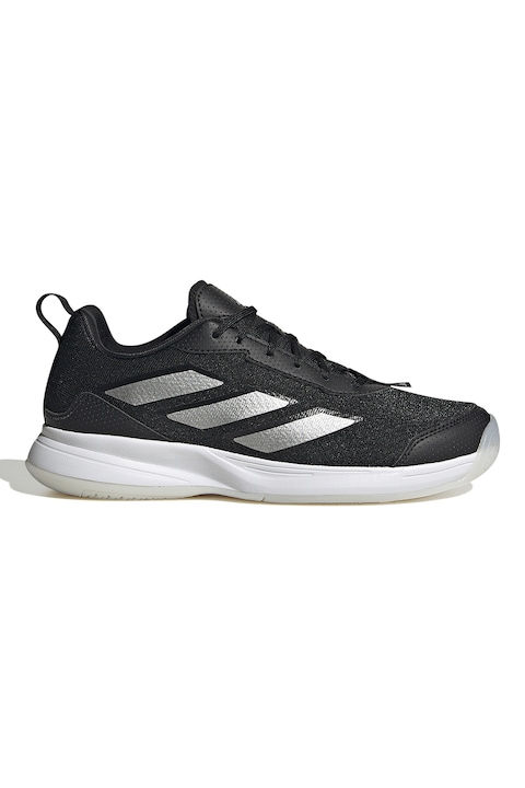 adidas Performance, Pantofi cu garnituri din plasa pentru tenis AvaFlash, Negru/Argintiu