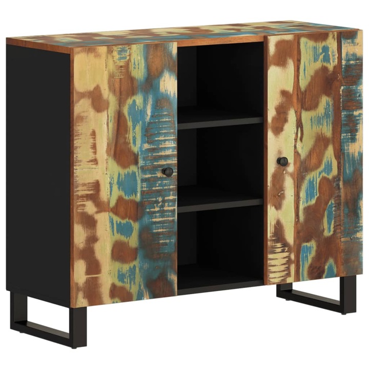 Dulap cu 2 usi vidaXL, 90x33x75 cm, lemn masiv recuperat, 27.3 kg