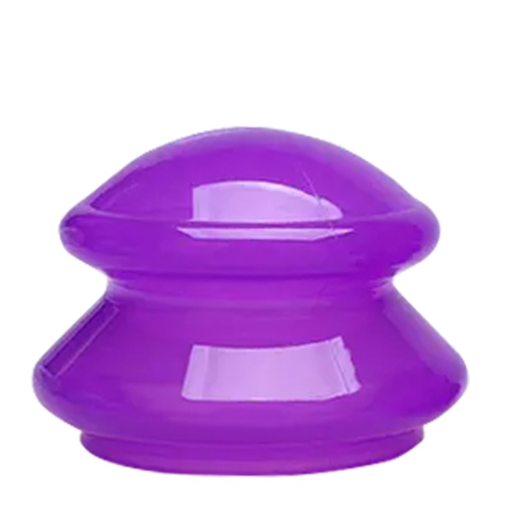 Ventuza cu Maner din Silicon VENTUZ™ pentru Masaj Anticelulitic Profesionist Dimensiunea "XL" Culoarea Violet Transparent